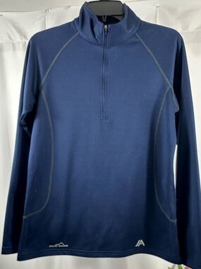 0115 women’s  Eddie Bauer, pullover, zipper neck, SZ M  long sleeve